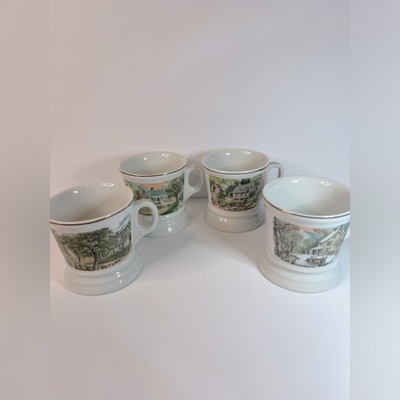 Currier & Ives Homestead Four Seasons Mugs - Picture 1 of 12